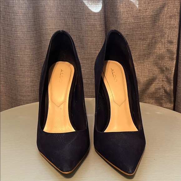 ALDO Women's Classic Navy Blue Nubuck Heels - Picture 1 of 5